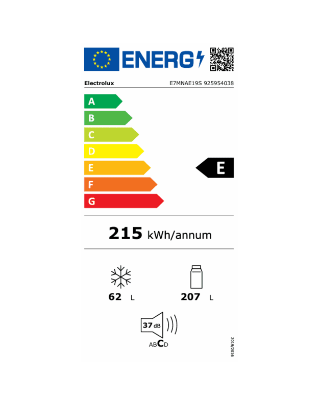 Electrolux 700 E7MNAE19S įmontuojamas šaldytuvas su šaldikliu, 188 cm, TwinTech® No Frost, AI CoolAssist, CustomFlex