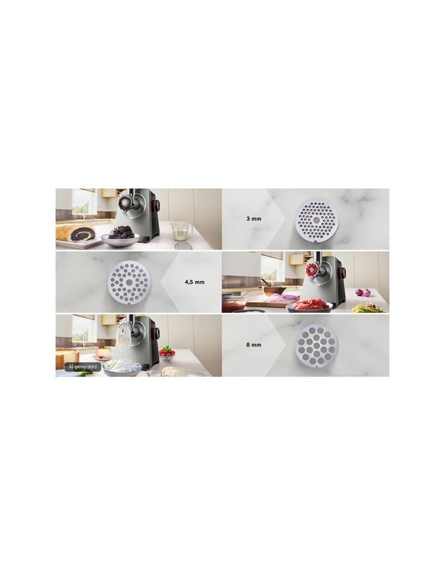 Bosch MFWS860M Serie 8 MultiPower mėsmalė su sulčiaspaude ir tarkavimo priedu, 2500 W, nerūdijančio plieno