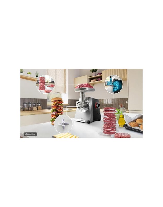 Bosch MFWS860M Serie 8 MultiPower mėsmalė su sulčiaspaude ir tarkavimo priedu, 2500 W, nerūdijančio plieno