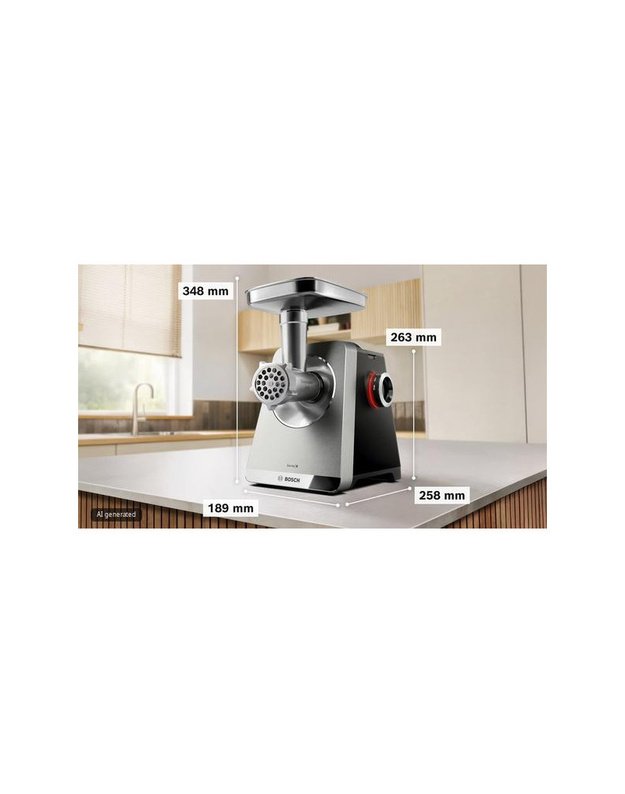 Bosch MFWS860M Serie 8 MultiPower mėsmalė su sulčiaspaude ir tarkavimo priedu, 2500 W, nerūdijančio plieno