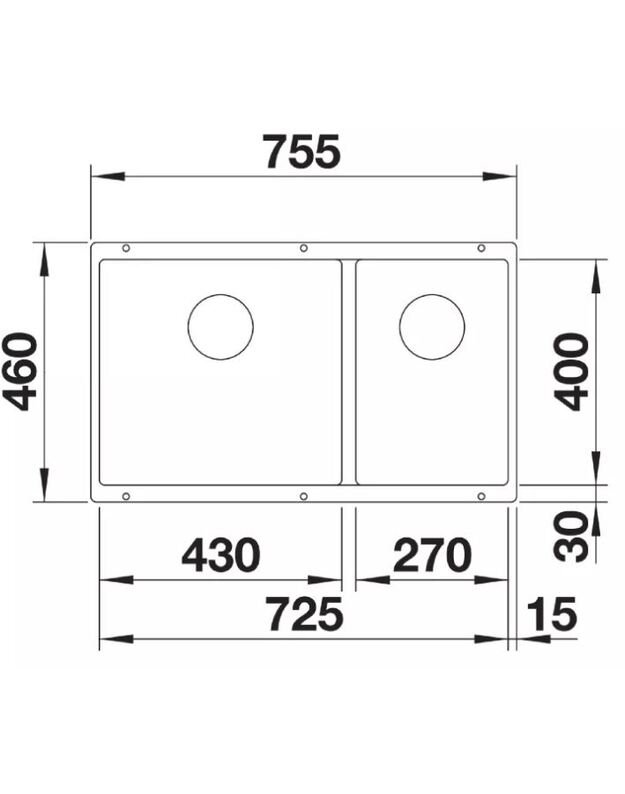 Plautuvė BLANCO SUBLINE 430/270-U, antracitas, 523151