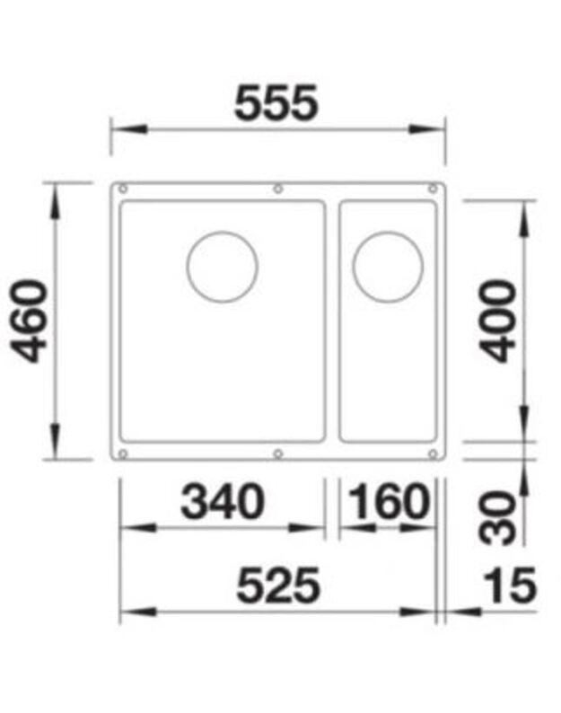 Plautuvė BLANCO SUBLINE 340/160-U, kavos, 527824 2