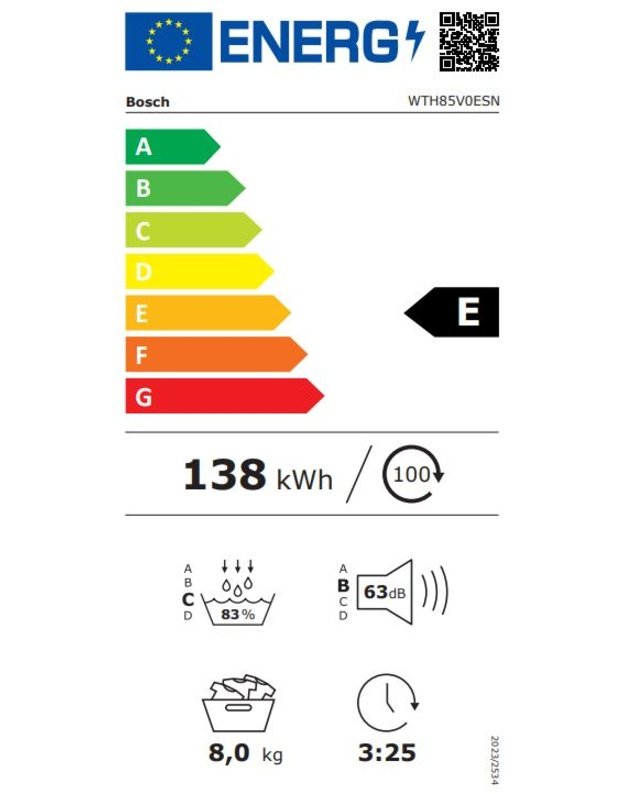 Džiovyklė Bosch WTH85V0ESN 