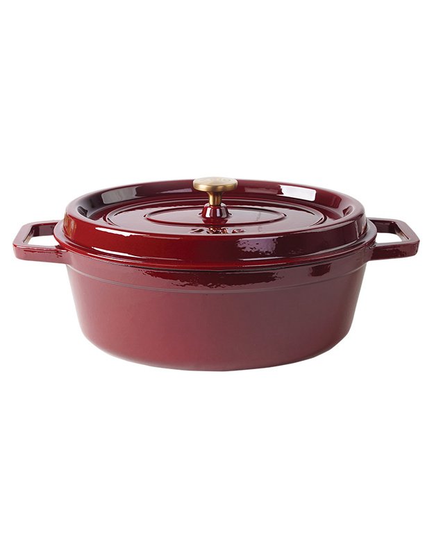 Ovalus emaliuotas ketaus puodas ZY040RKI, 7,8 l