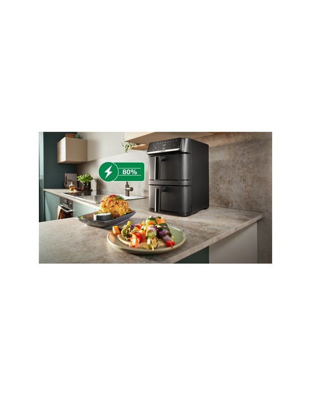 Bosch MAFD661B7 Serie 6 Double Stack karšto oro gruzdintuvė, 12 l, 2800 W, juoda