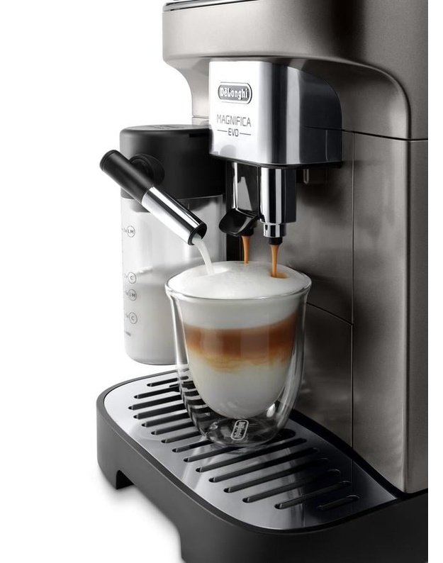 De’Longhi ECAM290.81.TB Magnifica Evo automatinis kavos aparatas, LatteCrema Hot, 7 gėrimai, 15 bar, titano spalvos