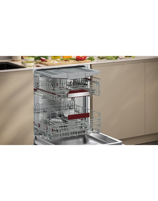 NEFF S257ZCX18E N 70 visiškai integruojama XXL indaplovė, 14 komplektų, Zeolith, Flex 2, TimeLight, Home Connect, 40 dB, B klasė