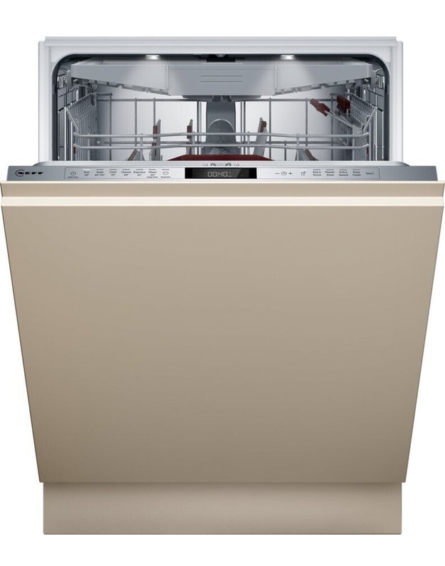 NEFF S257ZCX18E N 70 visiškai integruojama XXL indaplovė, 14 komplektų, Zeolith, Flex 2, TimeLight, Home Connect, 40 dB, B klasė