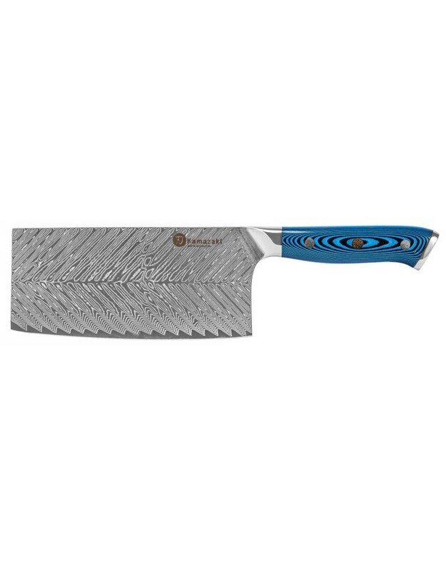 Damasko plieno peilis Kamazaki Chinese Chef's Knife KZI401KN, 17,5 cm
