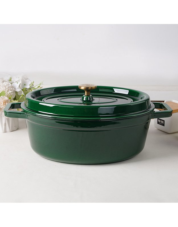 Ovalus emaliuotas ketaus puodas ZY040GRKI, 7,8 l