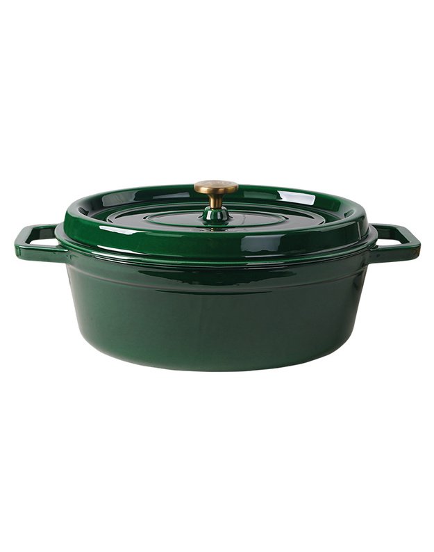 Ovalus emaliuotas ketaus puodas ZY040GRKI, 7,8 l