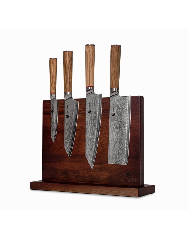 Damasko plieno peilių rinkinys su stovu KAMAZAKI KZI003SET