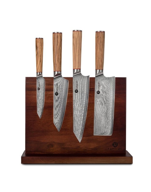 Damasko plieno peilių rinkinys su stovu KAMAZAKI KZI003SET