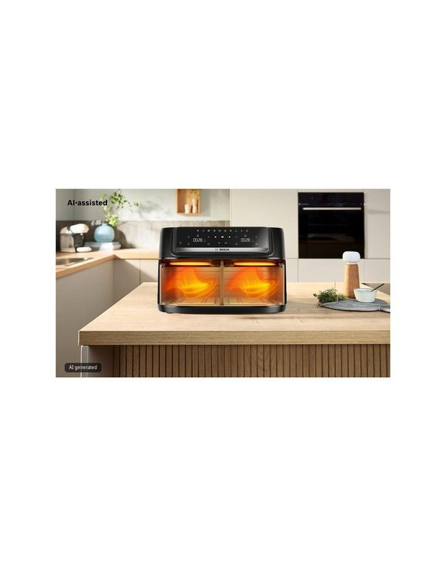 Bosch MAFD440B7 Serie 4 Double Drawer karšto oro gruzdintuvė, 9 l, 2500 W, juoda
