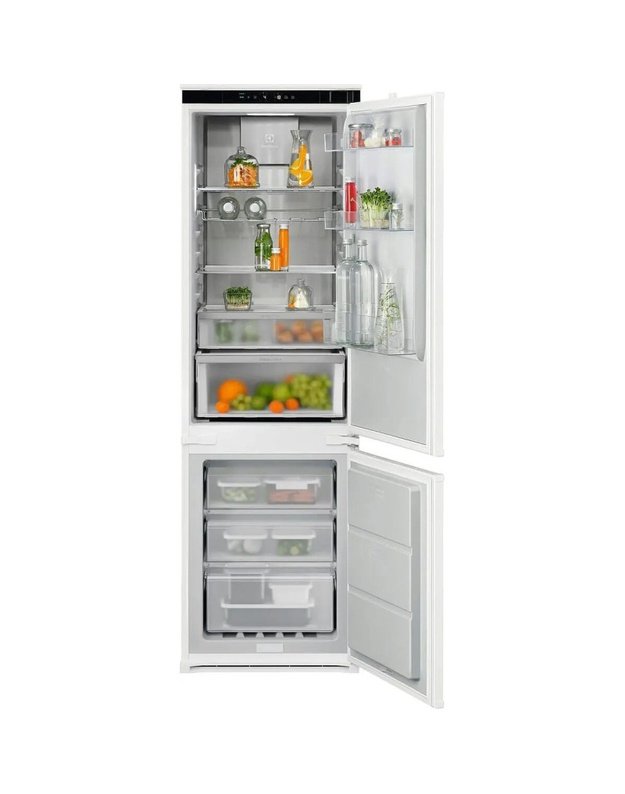 Electrolux E8MNGC18S 800 serijos įmontuojamas šaldytuvas-šaldiklis, 249 l, C klasė, TwinTech® No Frost, GreenZone+