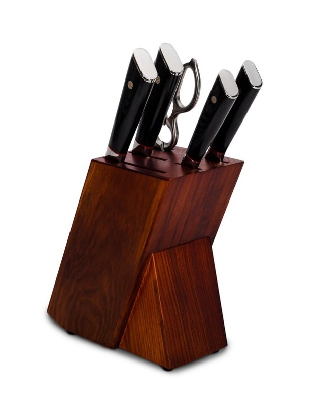 Damasko plieno peilių rinkinys su stovu KAMAZAKI KZI004SET