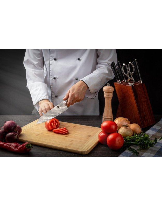 Damasko plieno peilių rinkinys su stovu KAMAZAKI KZI004SET
