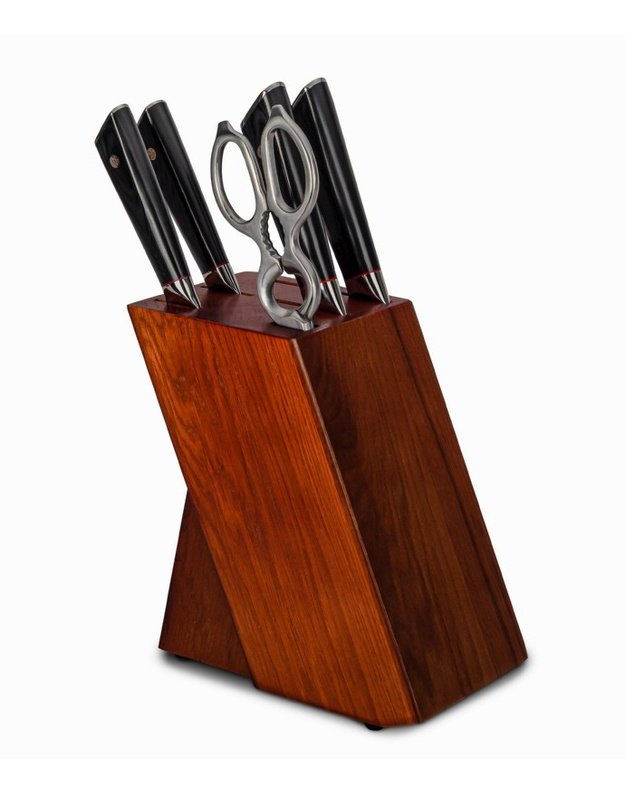 Damasko plieno peilių rinkinys su stovu KAMAZAKI KZI004SET