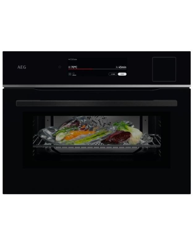AEG 9000 ProAssist TP9SK821B kompaktinė garinė orkaitė, 45 l, SteamPro, CookSmart Touch+ 7,8", Wi-Fi