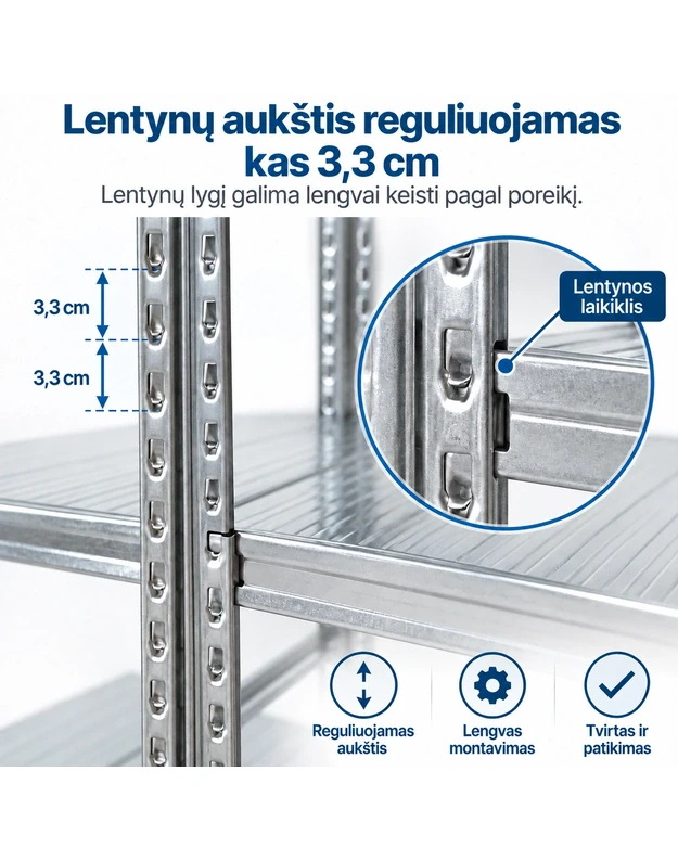 METALSISTEM lentyna padangoms 900 mm stelažo sekcijai