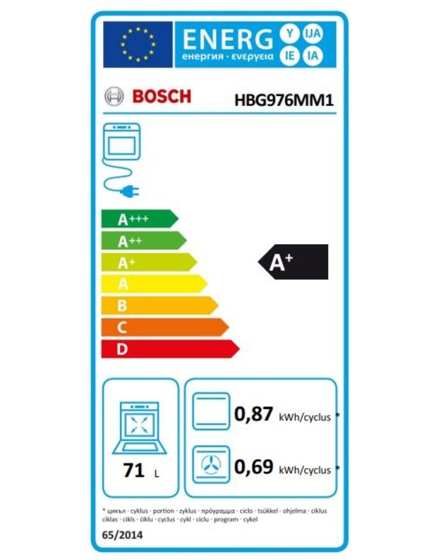 Bosch Serie 8 HBG976MM1 įmontuojama orkaitė, 71 l, Air Fry, PerfectRoast Plus, pirolizė, matinė juoda