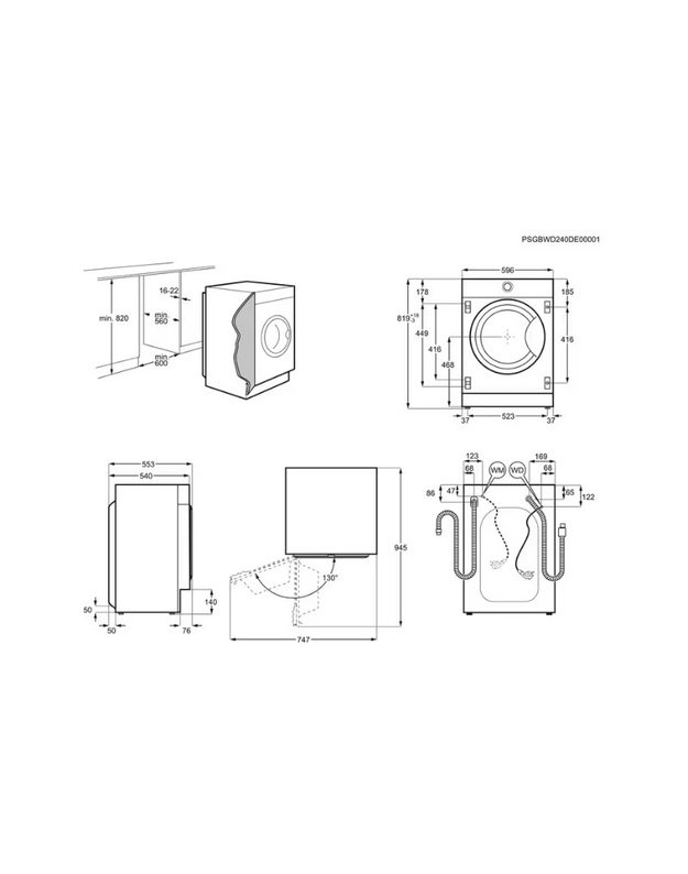 Electrolux 700 SteamCare EW7F448WI įmontuojama skalbyklė, 8 kg, 1400 aps./min., garų programa, A klasė