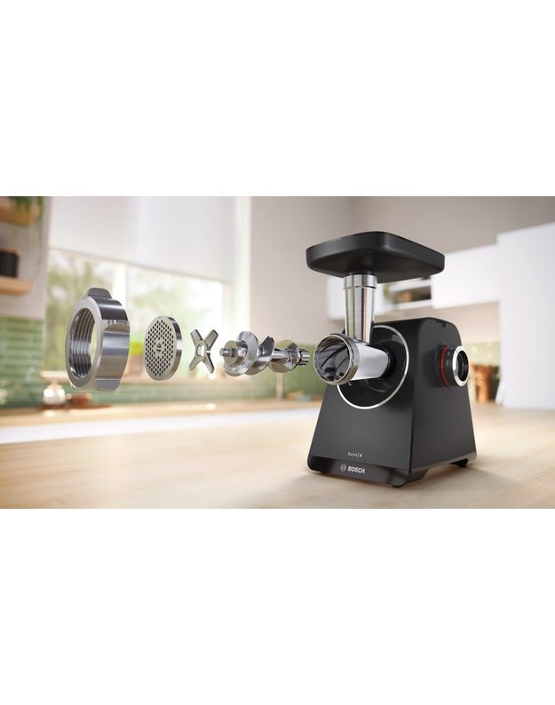 Bosch MFWS450B Serie 4 MultiPower mėsmalė su citrusinių vaisių sulčiaspaude ir tarkavimo priedu, 1900 W