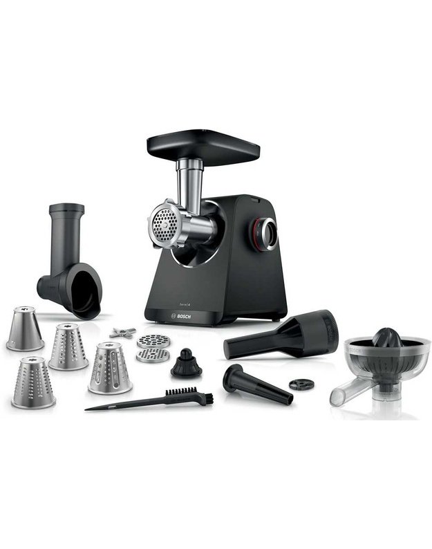 Bosch MFWS450B Serie 4 MultiPower mėsmalė su citrusinių vaisių sulčiaspaude ir tarkavimo priedu, 1900 W
