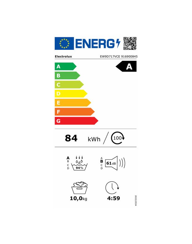 Electrolux EW9D717VCE 900 PerfectCare džiovyklė su šilumos siurbliu, 10 kg, A klasė, 3DSense, Wi-Fi