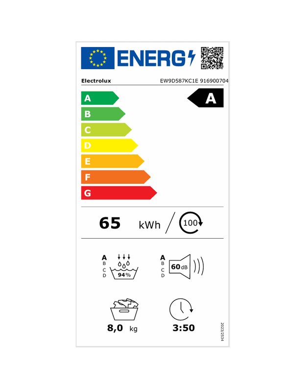 Electrolux EW9D587KC1E 900 PerfectCare džiovyklė su šilumos siurbliu, 8 kg, A klasė, 3DSense, SmartSave, Wi-Fi