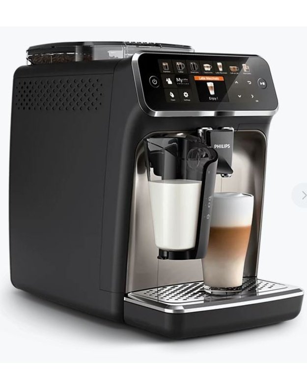 Philips EP5447/90 5400 Series automatinis kavos aparatas, 12 gėrimų, LatteGo, TFT ekranas, 15 bar, chromuota apdaila
