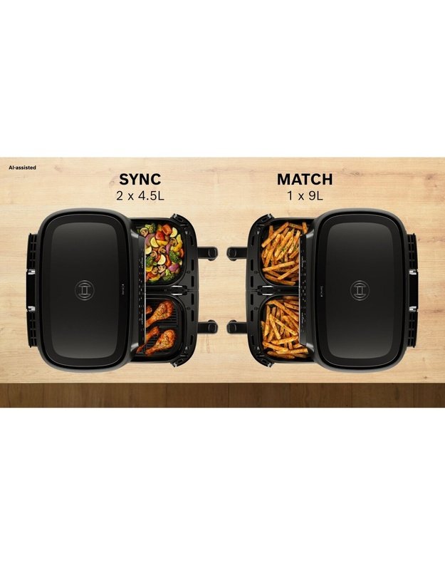 Bosch MAFD440B1 Serie 4 karšto oro gruzdintuvė, 2 × 4,5 l, 2500 W, 40–230 °C, MyFry, Grill-Set