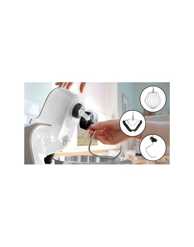 Bosch MUM5XW00 Serie 4 virtuvinis kombainas su svarstyklėmis, 1000 W, 3,9 l, 7 greičiai, baltas