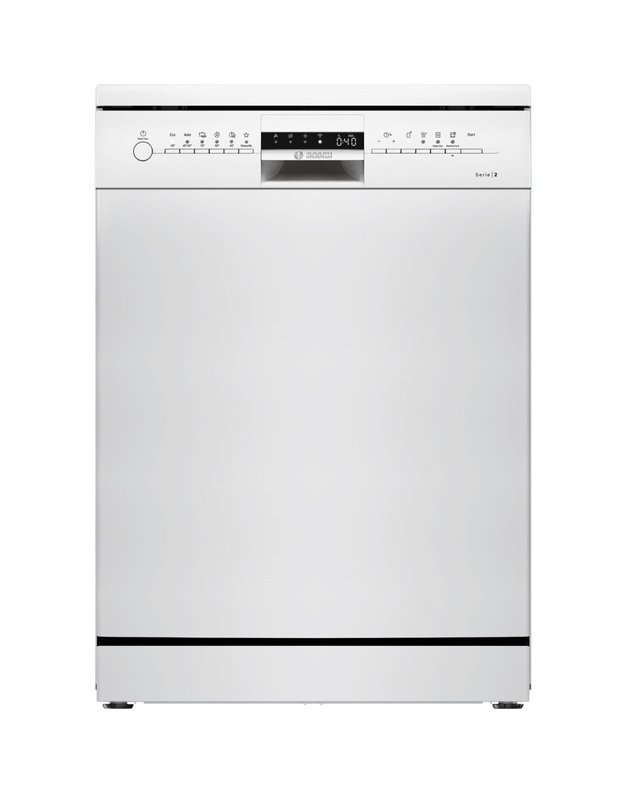 Bosch SMS2ITW66E Serie 2 laisvai pastatoma indaplovė, 12 komplektų, ExtraDry, Home Connect, Rackmatic, D klasė, balta