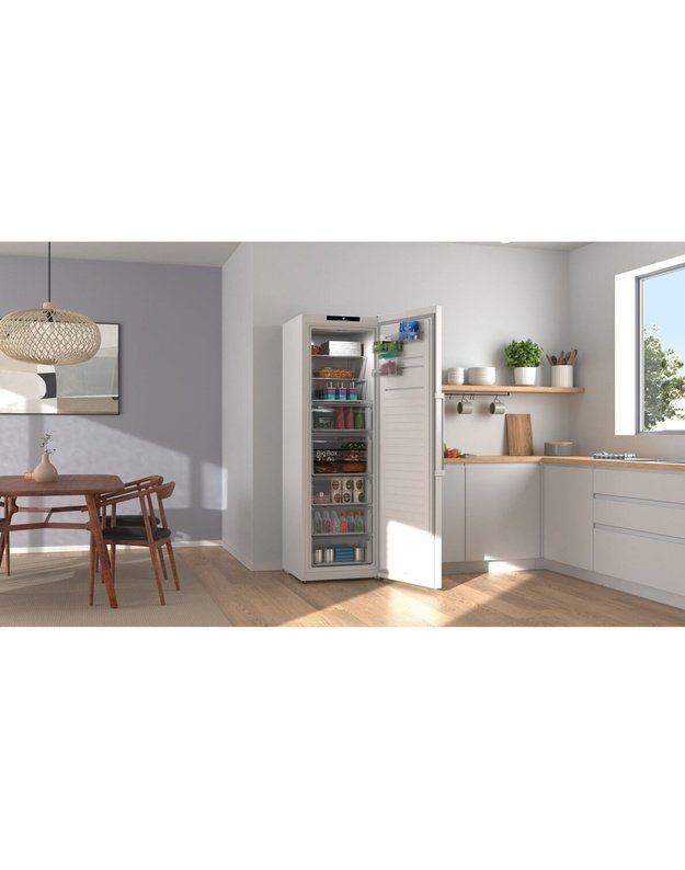 Bosch GSN366WEM Serie 4 laisvai pastatomas šaldiklis, 334 l, Total No Frost, Home Connect, 35 dB, E klasė, baltas