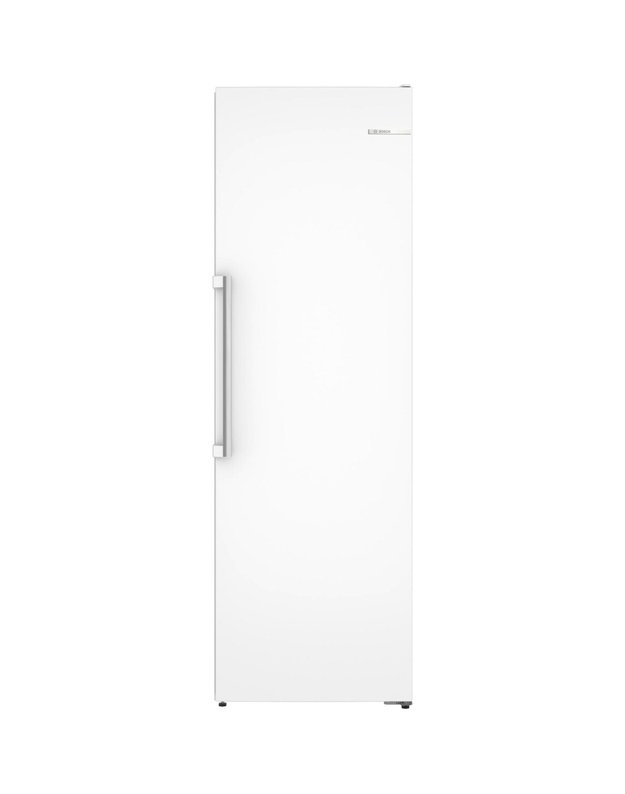 Bosch GSN366WEM Serie 4 laisvai pastatomas šaldiklis, 334 l, Total No Frost, Home Connect, 35 dB, E klasė, baltas