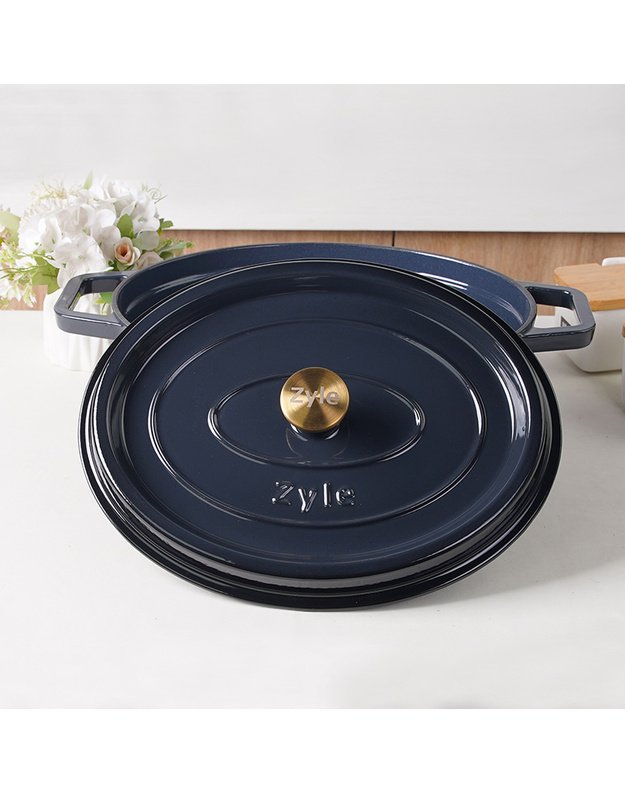 Ovalus emaliuotas ketaus puodas ZY040DGKI, 7,8 l