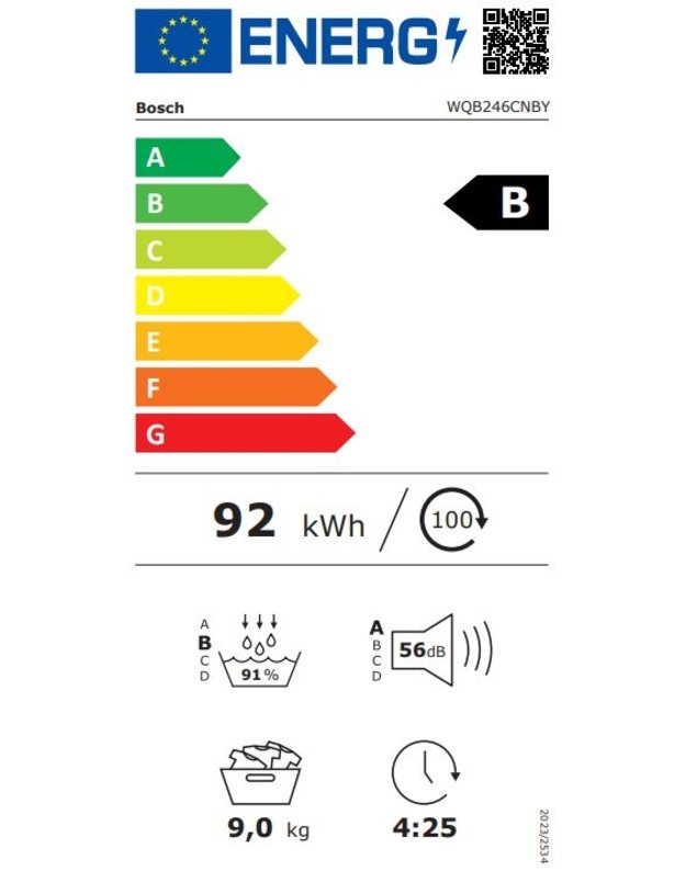 Džiovyklė Bosch WQB246CNBY ,SU GARŲ FUNKCIJA Iron Assist  (analogas WQB246DASN tik be garų funkcijos)