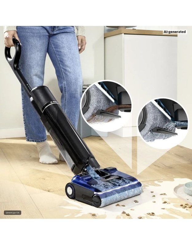 Bosch Serie 6 OneFlow BHF61BX belaidis plaunantis siurblys, 24 000 Pa, iki 40 min., savaiminio išsivalymo stotelė