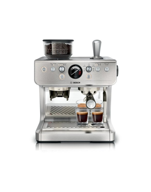 Bosch Serie 4 HomeCafé PFE403B3 pusiau automatinis kavos aparatas su integruotu malūnėliu, 15 bar, 58 mm portafiltras
