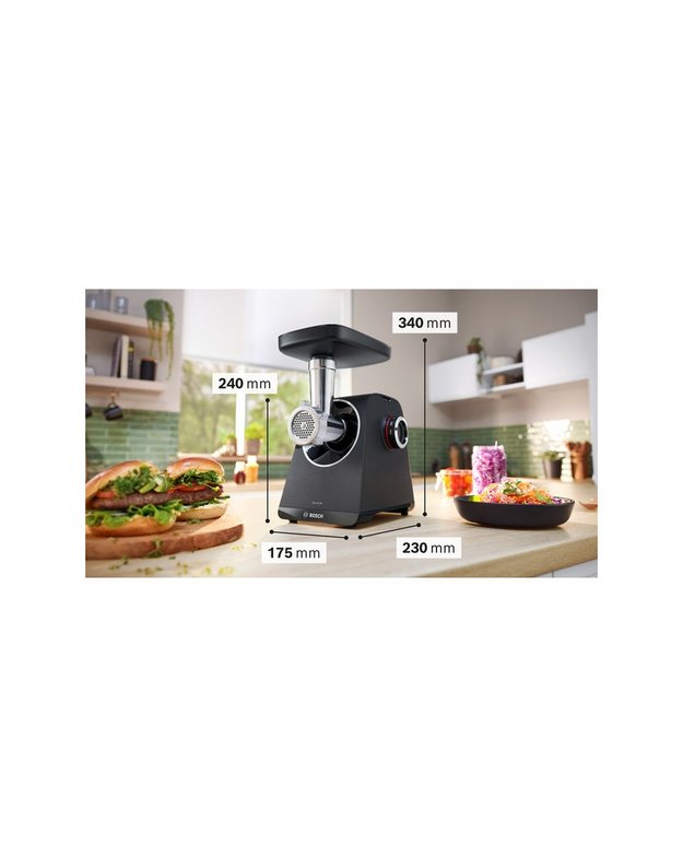 Bosch MFWS440B Serie 4 MultiPower mėsmalė su tarkavimo ir pjaustymo priedu, 1900 W