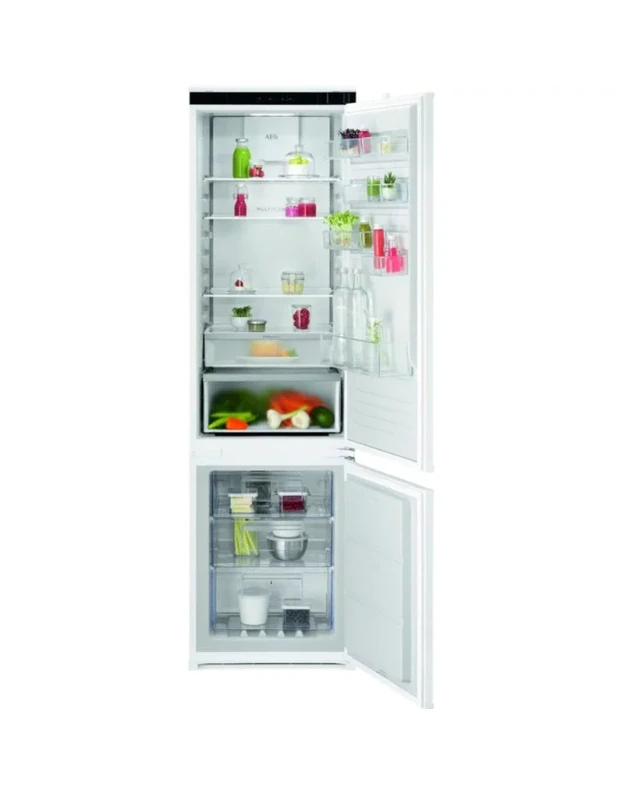 AEG OSC7C191DS 7000 NoFrost CoolAssist® įmontuojamas šaldytuvas su šaldikliu, 269 l, D klasė, 34 dB, 188 cm