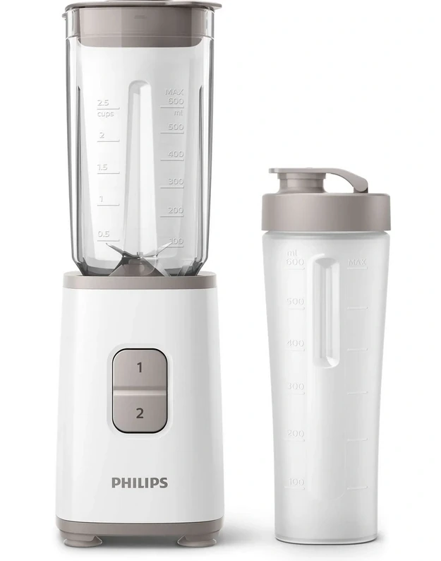 Philips HR2602/00 Daily Collection kompaktiškas trintuvas, 350 W, 2 greičiai, 1 l ąsotis, 0,7 l kelioninis buteliukas