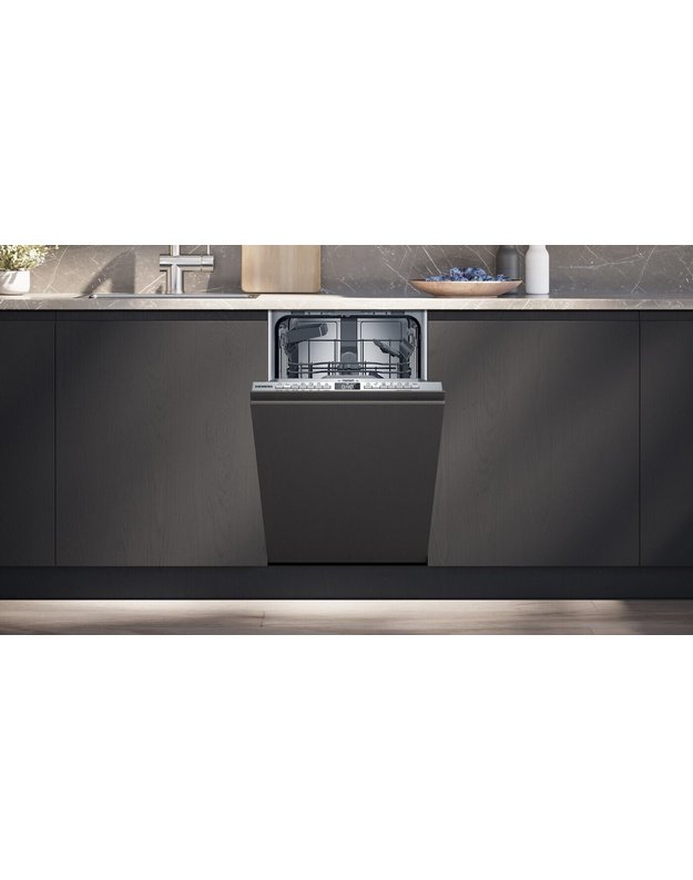 Siemens SR93EX25LE iQ300 įmontuojama indaplovė 45 cm, 10 komplektų, Home Connect, varioHinge, B klasė