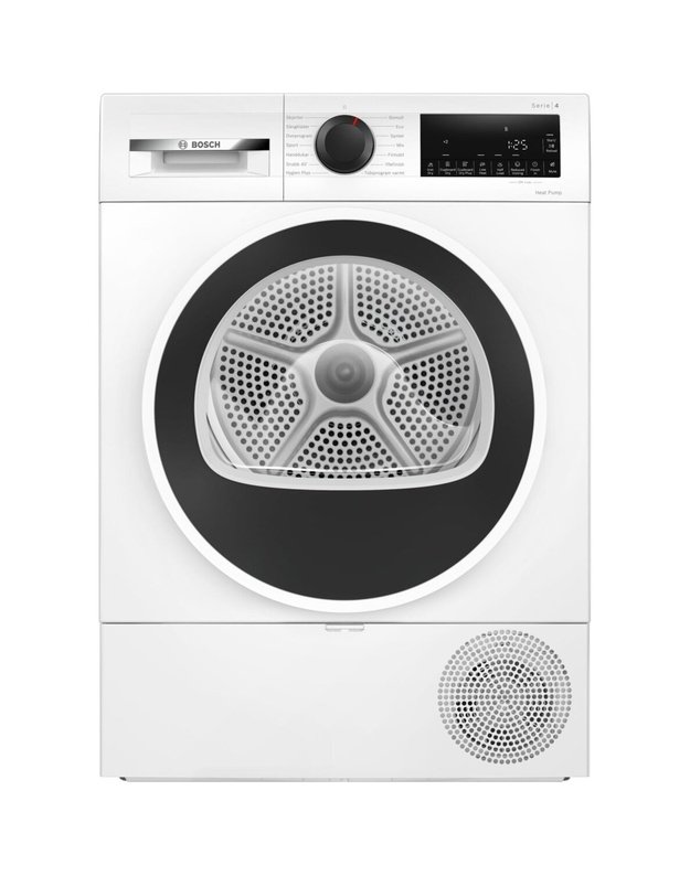 Bosch WQA24321SN Serie 4 džiovyklė su šilumos siurbliu, 9 kg, AutoDry, EasyClean, Allergy Plus, C klasė