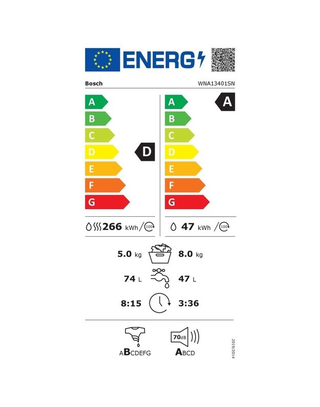 Bosch WNA13401SN Serie 4 skalbyklė-džiovyklė, 8/5 kg, 1400 aps./min., AutoDry, Iron Assist, A/D klasė