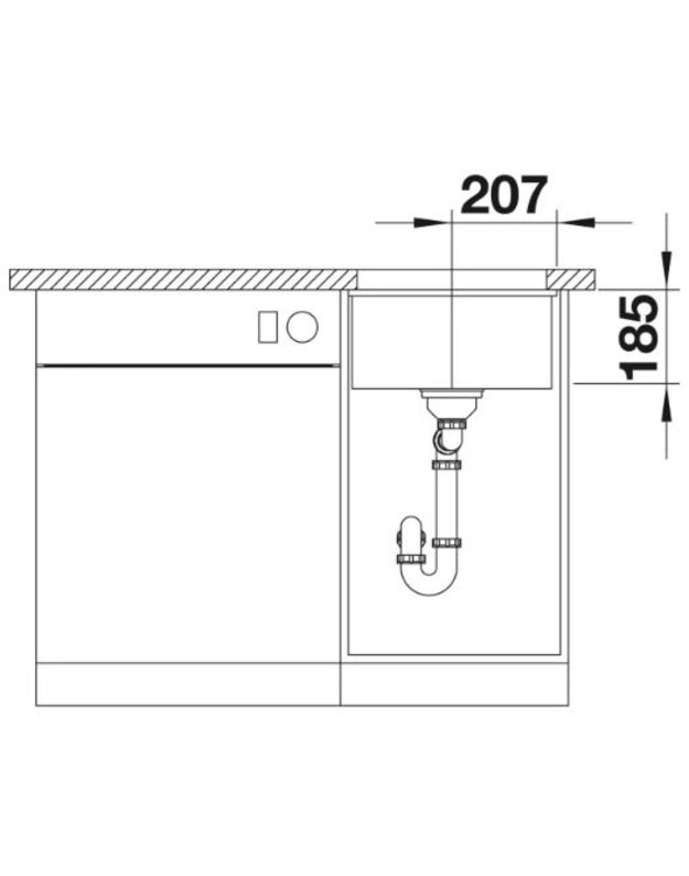 Keramikinė plautuvė Blanco SUBLINE 375-U  juoda,523732
