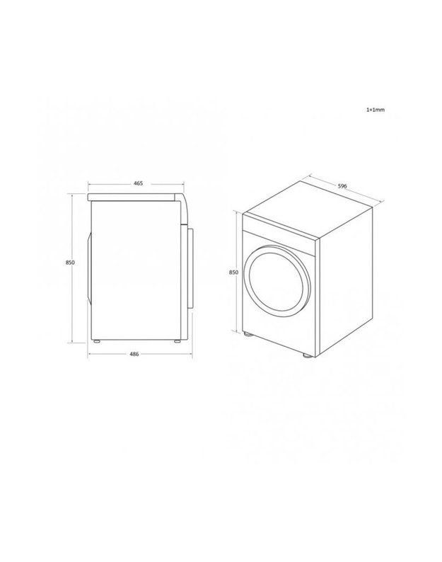 Candy H7A2TCERX-S RapidÓ džiovyklė su šilumos siurbliu, 7 kg, E klasė, Wi-Fi, siaura 48,6 cm