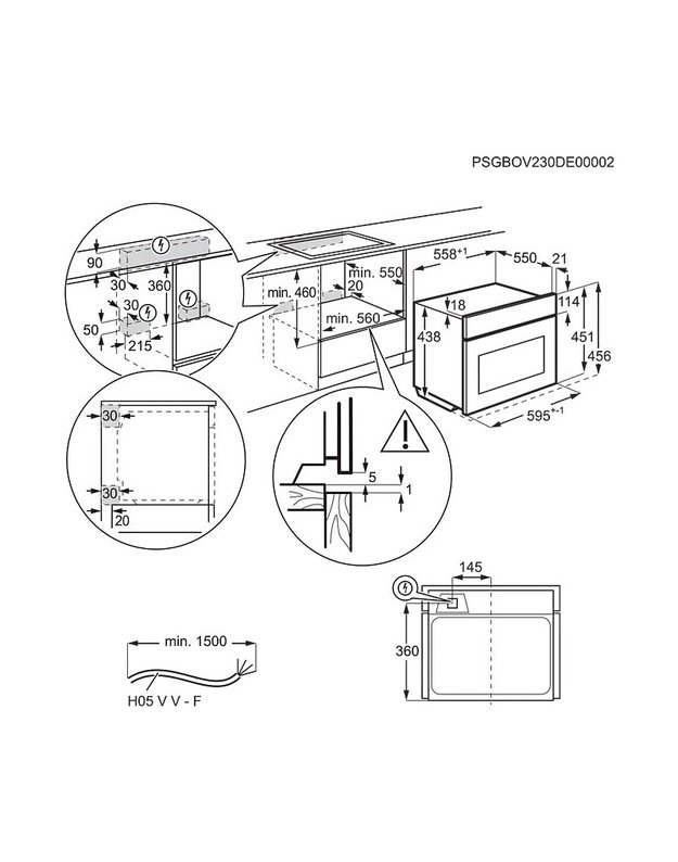 Electrolux EVL7E06GE 600 CombiQuick kompaktiška orkaitė su mikrobangomis, 44 l, 1000 W, AirFry, juoda matinė
