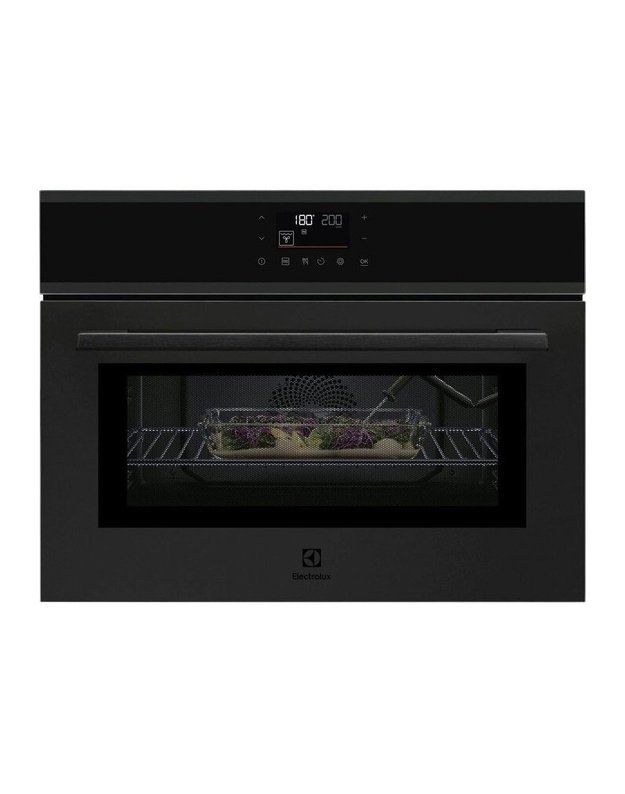 Electrolux EVL7E06GE 600 CombiQuick kompaktiška orkaitė su mikrobangomis, 44 l, 1000 W, AirFry, juoda matinė